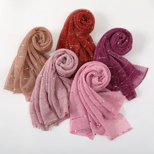 Shimmering pleated scarf detail view showcasing delicate sequin texture and rich color options.