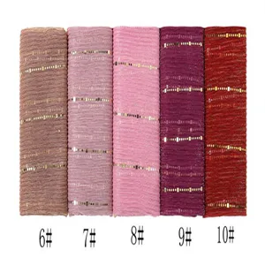 Women fashion sequin gauze scarf autumn winter casual long headscarf solid color hijab