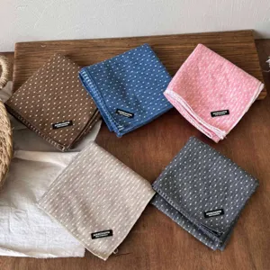 Children cotton polka dot square scarf autumn winter warm baby bib and saliva towel set