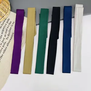 Solid color thin satin silk scarf for bag handle ribbon, hair scarf and stylish neckerchief.