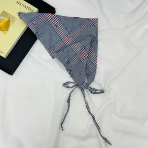 Kids stylish plaid triangle scarf breathable trendy headband cute baby spring autumn neckerchief