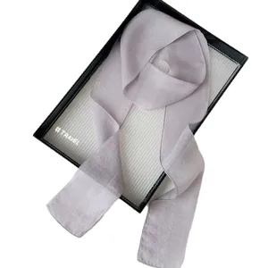Summer thin solid color sweet long scarf women ribbon hair band stylish bag accessory