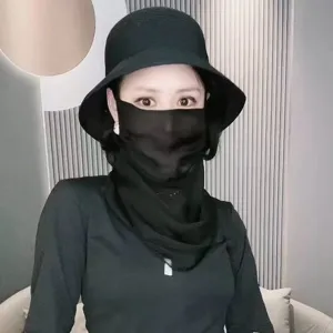 Sommer Sonnenschutz Gesichtsmaske und Hut Set, atmungsaktiver Nackenschutz für UV-Abwehr im Freien.