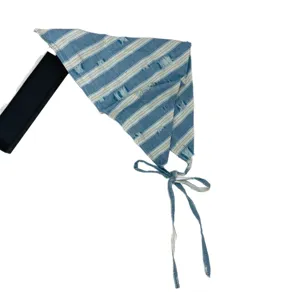 Kids fashion striped triangle scarf breathable trendy windproof baby spring headwear