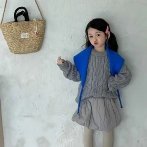 Kids autumn winter knitted triangular scarf shawl fashion toddler stylish neck warmer