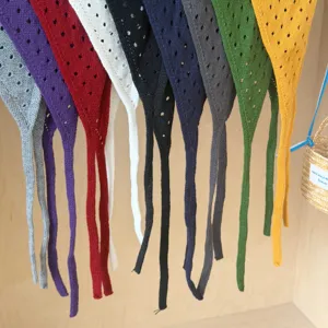Pañuelo triangular de punto calado estilo coreano para mujeres, ligero, transpirable, primavera otoño.