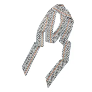 Chic sciarpa twilly lunga pied-de-poule da donna foulard elegante nastro per borsa.