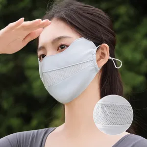 Summer sun protection ice silk face mask breathable full face UV shield for outdoor sports