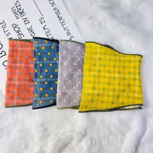 Korean style baby cotton plaid scarf children cute neckerchief multi color accessories