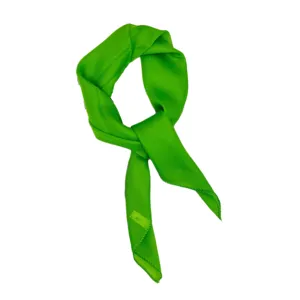 Piccolo foulard in seta verde brillante da donna, elegante fazzoletto da collo e fascia.