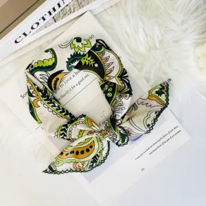 Korean style fashion small square scarf retro paisley print breathable neckerchief accessory