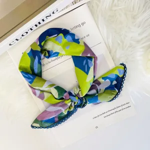 Korean style fashion small square silk scarf versatile spring thin neckerchief decorative