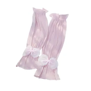 Manches de protection solaire en soie glacée avec nœud papillon pour femmes été conduite anti-UV