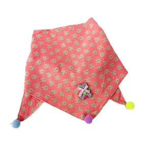 Cute Korean style kids triangle scarf autumn winter baby bib cotton linen warm neck