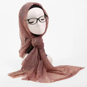 Sequin Pleated Hijab Women Long Scarf Glitter Sparkly Head Wrap Fashion Autumn Winter