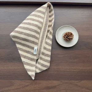 Kids knitted striped triangular scarf warm baby neck warmer cute winter fashion daily wear
