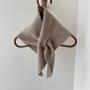 Kids knitted triangular scarf autumn winter warm fashion baby neck warmer cute solid color shawl