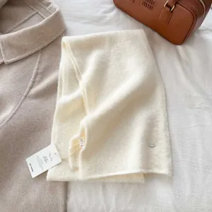 Cozy winter soft solid color knitted scarf for women, warm fashion wrap, casual neck warmer.