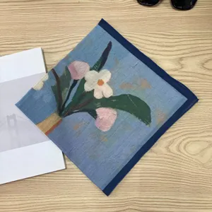 Pañuelo cuadrado de algodón estilo coreano de 58cm, pañuelo fino para primavera y otoño.