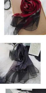 Lightweight long sparkly scarf for women, elegant sheer shawl with shimmer metallic lines.