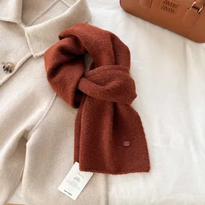Autumn winter warm knitted scarf solid color soft cozy unisex casual fashion windproof wrap