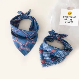 Baby plaid scarf cute cotton neckerchief breathable toddler accessories sun protection
