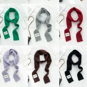 Modischer koreanischer schmaler Strickschal weicher warmer Damen Halswärmer Winter