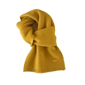Autumn winter soft knitted scarf solid color warm cozy casual fashion couple neck warmer