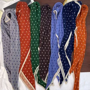 Women pleated polka dot scarf autumn winter retro stylish neckerchief fashion neck warmer