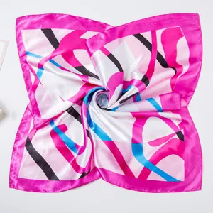 Elegant silk scarf square 60cm abstract geometric print professional neckwear accessory