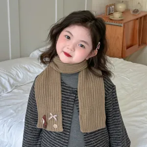 Kids thick knitted winter warm scarf cute children neck warmer baby fashion casual muffler