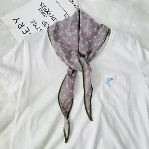 Kids cotton square scarf grid pattern spring autumn cute neck accessory product detail
