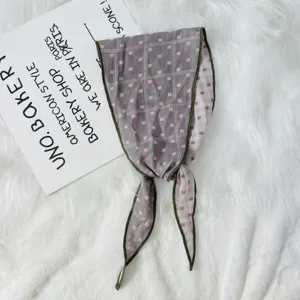 Children Korean style plaid cotton scarf soft thin double sided cute neckerchief spring.
