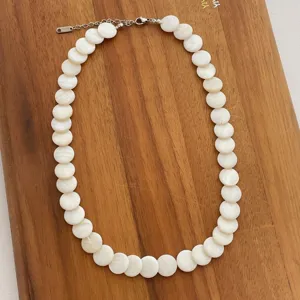 Boho natuurlijke witte schelp kralen ketting elegante minimalistische dames sieraden