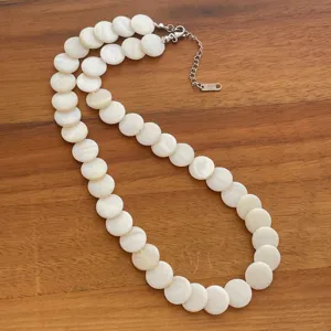 Natuurlijke Schelp Kralen Ketting Eenvoudig Veelzijdige Mode Strand Halsketting Elegante Sleutelbeen Sieraden Voor Vrouwen