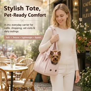 Stylish pink pet tote bag for small dogs, lightweight and comfortable for daily outdoor travel.