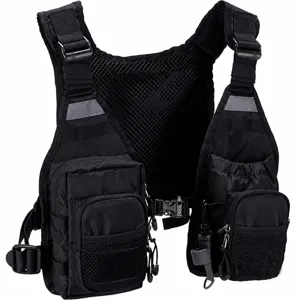 Professional Fishing Vest Chest Bag Adjustable Waterproof Multi-Pocket Fly Fishing Tackle Gear Bag For Outdoor Hiking Men Women