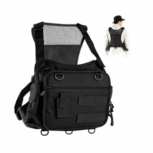 Tactical Fishing Chest Bag Large Capacity Outdoor Fly Fishing Storage Vest Waterproof Multi-Pocket Tactical Gear Pack For Men Women
