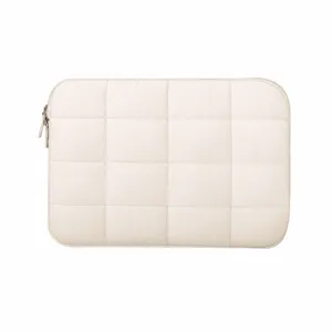 Quilted Puffy Laptop Sleeve Protective Padded Cloud Case Shockproof Waterproof Polyester Sleeve Bag For 13 Notebook For Men Women