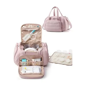Sac de rangement matelassé pour tire-lait, sac à langer multifonctionnel pour mamans.