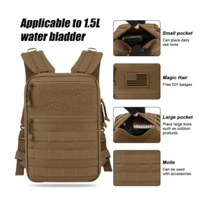 Tactical cycling backpack military MOLLE outdoor sports bag with multi-pocket design.
