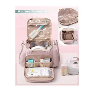 Sac de rangement matelassé pour tire-lait avec compartiment isotherme, sac à langer.