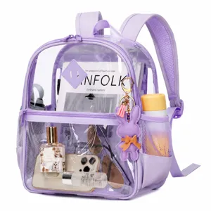 Heavy Duty PVC Transparent Backpack Mini Clear Bag Stadium Approved For Concerts Sports Events Waterproof School Backpack