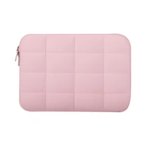 Pink puffer quilted laptop sleeve 13 inch cloud padded protective case for macbook