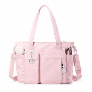 Borsa Tote da Donna Grande Capacità Borsa da Lavoro Infermiera Borsa da Viaggio Con Scomparto Laptop Tasche Multiple Poliestere Tracolla