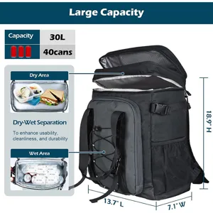Large Capacity Insulated Cooler Backpack Waterproof Thermal Picnic Bag Travel Outdoor Daypack For Men Women