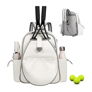 White women tennis backpack waterproof racket bag pickleball badminton sports bag with pockets