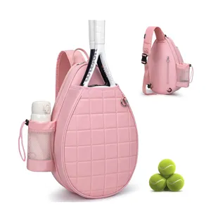 Quilted Tennis Backpack Waterproof Sports Bag For Rackets Large Capacity Crossbody Bag For Outdoor Sports Travel