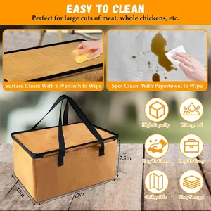 Large Capacity Insulated BBQ Cooler Bag Waterproof Tyvek Paper Thermal Picnic Bag Foldable Food Storage For Camping