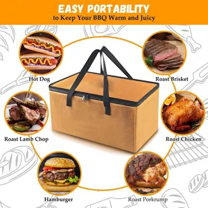 Large capacity BBQ insulation bag for camping and outdoor cooking use detail display.